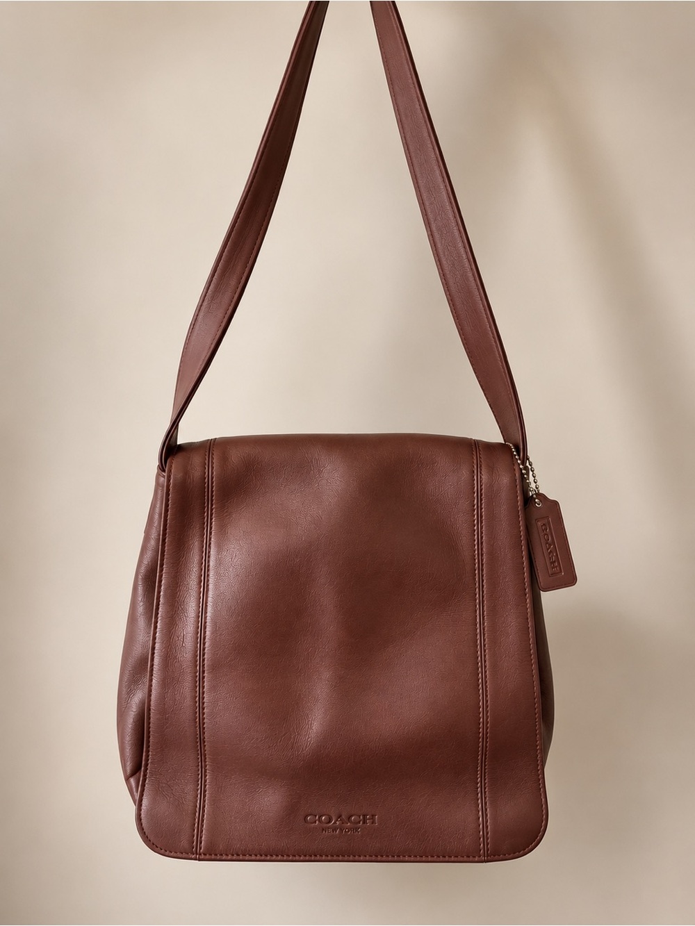Vintage Coach Lexington Flap 4183 Mahogany Leather Shoulder Bag 1998 Italy